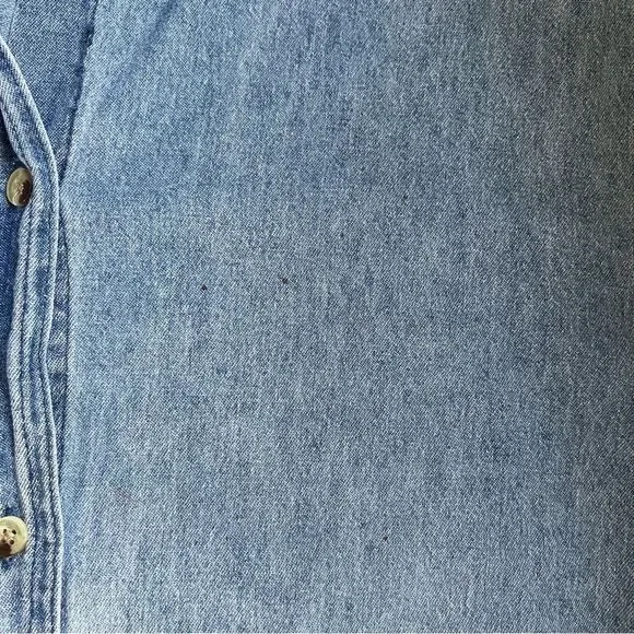 Vintage Denim Shirt Sunflower Handpainted Size Large Boho Artsy Unique Kansas - Picture 9 of 9